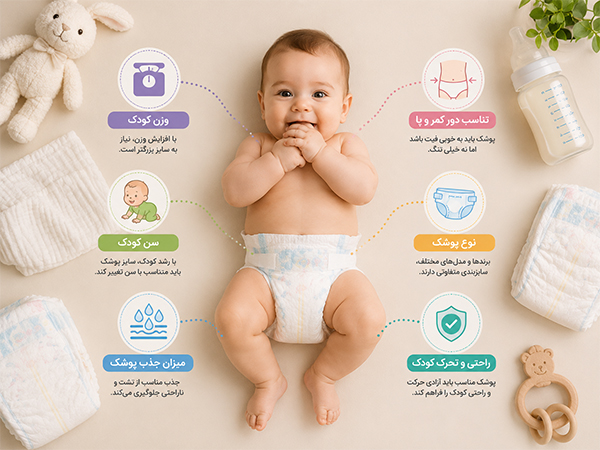 عوامل موثر بر سایز پوشک کودک
